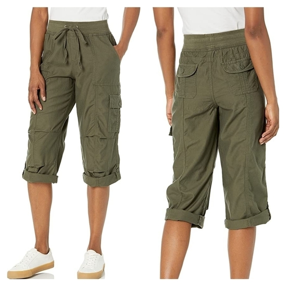 Tommy Hilfiger Women's Olive Green Elastic Waist Relaxed Cargo Pant Size 4 - Picture 1 of 12
